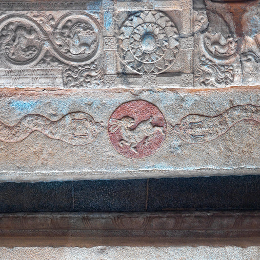 Hampi -Abstract Celling Pattern at Mandapa. 1th Century (with Frame)