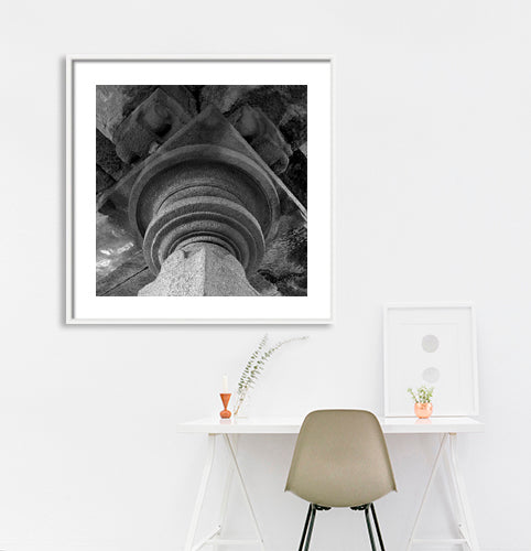 Pillar Carved Structure at Hemkuta Hills, Hampi. A World Heritage Site situated in Karnataka, India. Indian Heritage, Art and Culture. (_0337) This Fine Art Photograph is printed on Canvas.