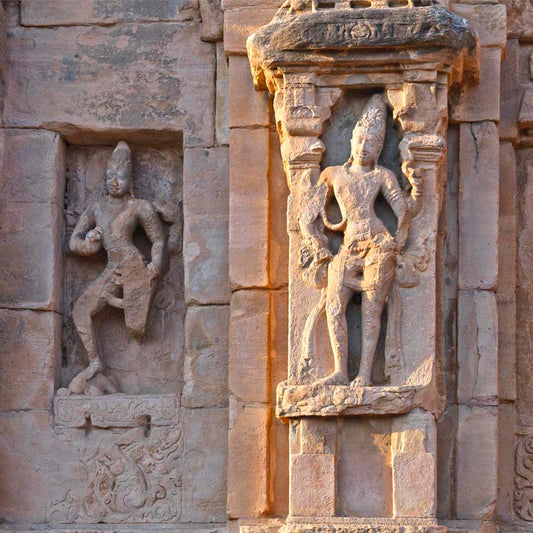 Hampi - Pattadakal - Sculpture Carved in stone. A Unesco World Heritage Site (with Frame)