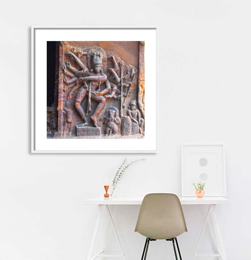 Badami Caves - Nataraja, Dancing Lord Shiva (with Frame)