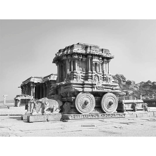 Hampi - Iconic Stone Chariot in Vijay Vitthala Temple Premise (with Frame)