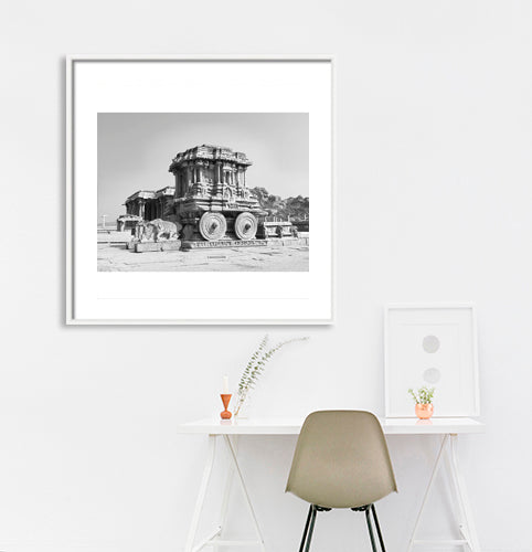 Hampi - Iconic Stone Chariot in Vijay Vitthala Temple Premise (with Frame)