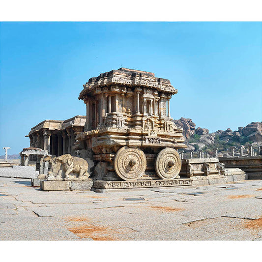 Hampi - Iconic Stone Chariot in Vijay Vitthala Temple Premise (with Frame)