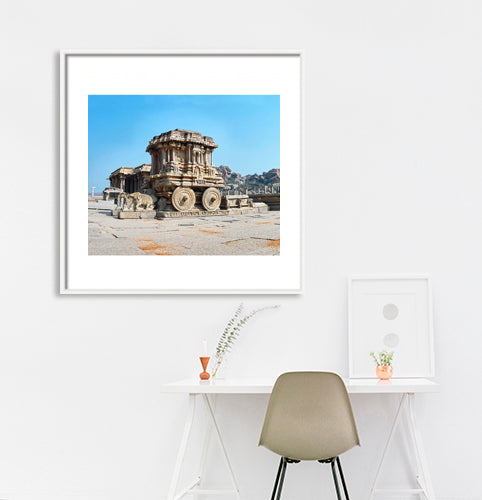 Hampi - Iconic Stone Chariot in Vijay Vitthala Temple Premise (with Frame)