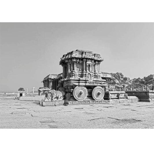 Hampi - Iconic Stone Chariot in Vijay Vitthala Temple Premise (with Frame)