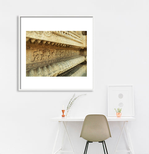 Hampi - Pattika carved in stone at Vijay Vitthala Temple Complex, Hampi (with Frame)