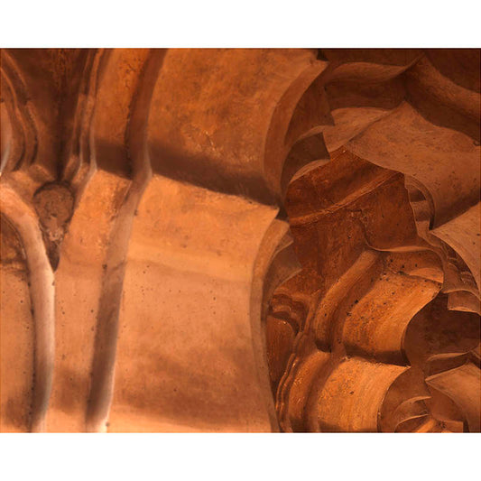 Hampi - Golden Hour Whispers: The Sunlit Secrets of Lotus Mahal's Avian Carvings (with Frame)