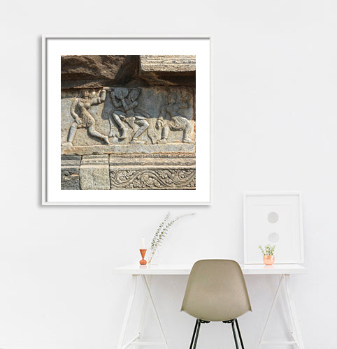 Hampi - Exploring the Exquisite Dancing figure Carvings of Mahanavmi Dibba (with Frame)