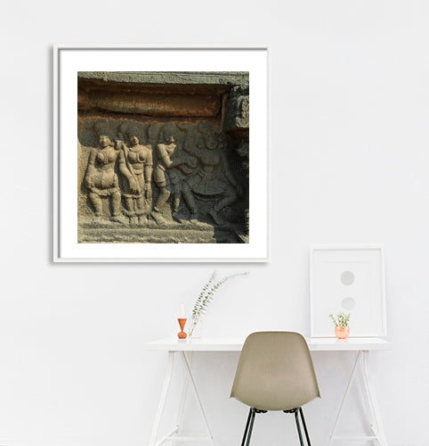 Hampi - Exploring the Exquisite Dancing figure Carvings of Mahanavmi Dibba (with Frame)