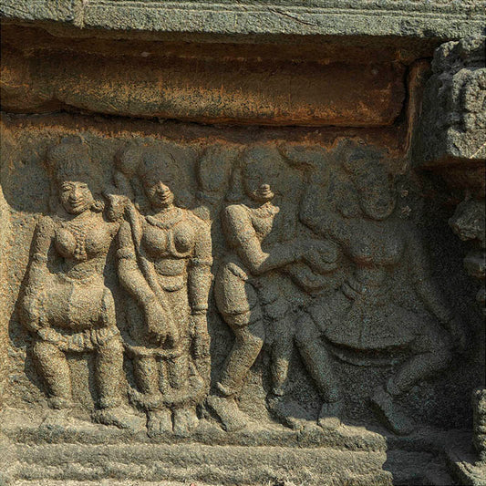 Hampi - Exploring the Exquisite Dancing figure Carvings of Mahanavmi Dibba (with Frame)