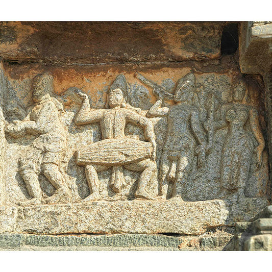 Hampi - Exploring the Exquisite Dancing figure Carvings of Mahanavmi Dibba (with Frame)