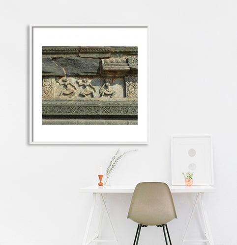 Hampi - Exploring the Exquisite Dancing figure Carvings of Mahanavmi Dibba (with Frame)