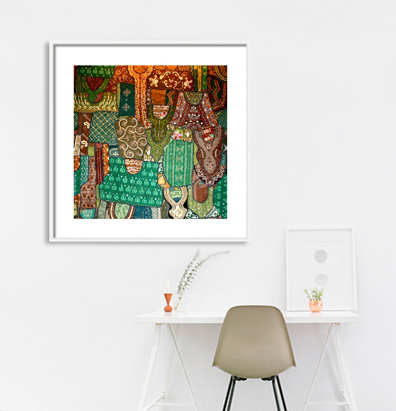 Rajasthan - Vibrant Handwoven Cotton Mat (with Frame)