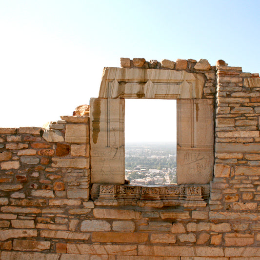 Rajasthan, Temple, Stone Wall, Stone window, rustic window, fine art canvas print,