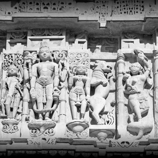 Temple, Stone Sculpture, Stone carving, Indian Heritage, Art, Culture, BW, Black and White, Rajasthan
