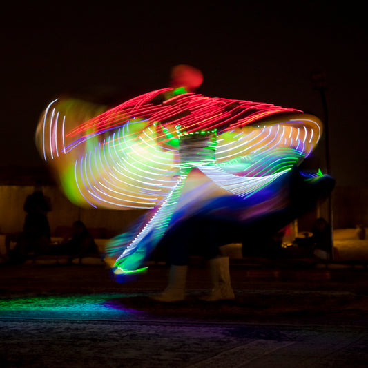 Dubai - Desert Safari Dance Lighting Abstract (with Frame)