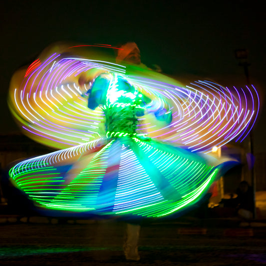 Dubai - Desert Safari Dance Lighting Abstract (with Frame)