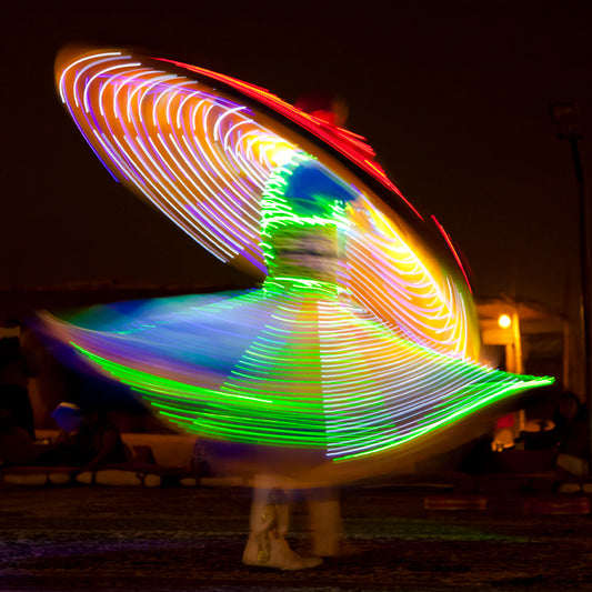 Dubai - Desert Safari Dance Lighting Abstract (with Frame)