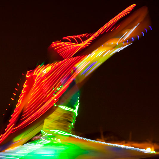Dubai - Desert Safari Dance Lighting Abstract (with Frame)