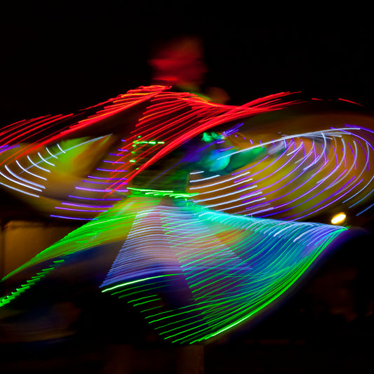 Dubai - Desert Safari Dance Lighting Abstract (with Frame)