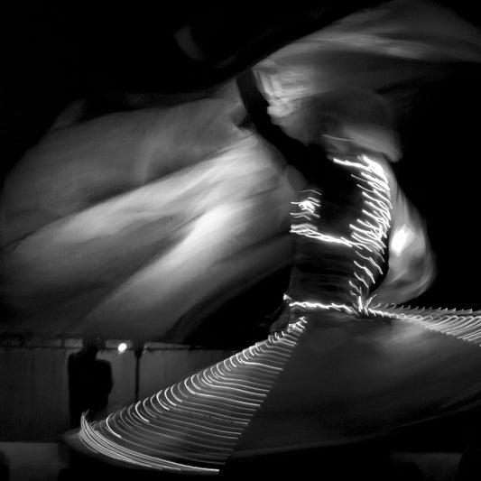 Dubai - Desert Safari Dance Lighting Abstract (with Frame)