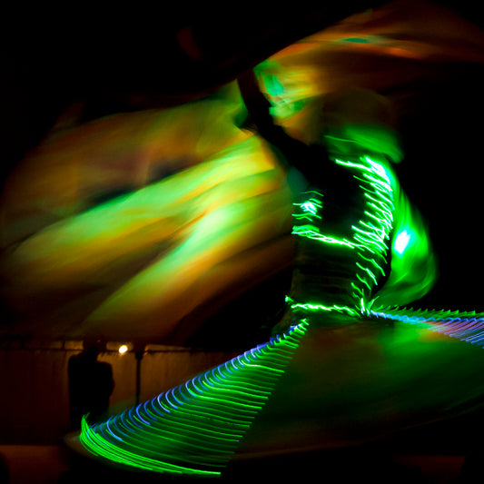 Dubai - Desert Safari Dance Lighting Abstract (with Frame)