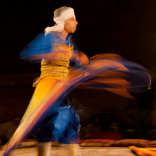 Dubai - Desert Safari Dance Lighting Abstract (with Frame)