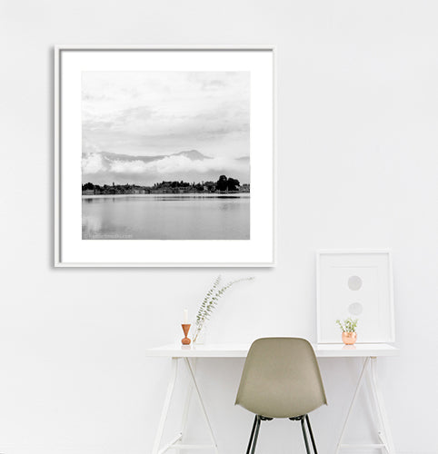 Srinagar - Nageen Lake. Nigeen Lake is a mildly eutrophic lake located in Srinagar, Jammu and Kashmir, India. It is sometimes considered a part of the Dal lake and is connected to it via a narrow strait. (_MG_5245 Srinagar) This Fine Art Photograph is printed on Canvas.