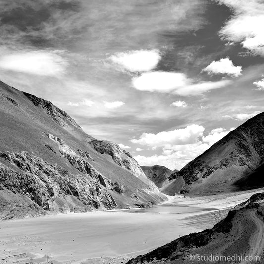 Ladakh - Way to Pengong Tso. Ladakh is most famous for breathtaking landscapes, the crystal clear skies, the highest mountain passes, thrilling adventure activities, Buddhist Monasteries and festivals. (_MG_6140 Ladakh) This Fine Art Photograph is printed on Canvas.