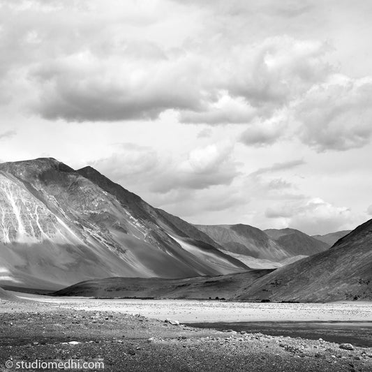 Ladakh - Way to Pengong Tso. Ladakh is most famous for breathtaking landscapes, the crystal clear skies, the highest mountain passes, thrilling adventure activities, Buddhist Monasteries and festivals. (_MG_6151 Ladakh) This Fine Art Photograph is printed on Canvas.