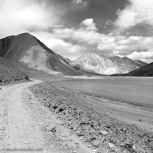 Ladakh - Pengong Tso. Ladakh is most famous for breathtaking landscapes, the crystal clear skies, the highest mountain passes, thrilling adventure activities, Buddhist Monasteries and festivals. (_MG_6151 Ladakh) This Fine Art Photograph is printed on Canvas.