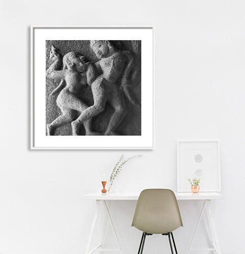 Sculpture Carved in Stone at Vitthala Temple, Hampi. A World Heritage Site situated in Karnataka, India. Indian Heritage, Art and Culture. (_MG_6708) This Fine Art Photograph is printed on Canvas.