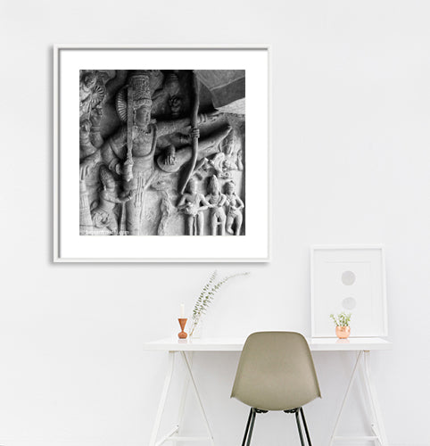 Indian Temples Fine Art Culture Carving Stone Black and White black&white B&W World Heritage Site BW Badami Caves Vishnu Sculpture Cave 3 Trivikrama