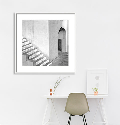 Rajasthan - The Jantar Mantar, Jaipur is a collection of 19 astronomical instruments. Rajasthan (_MG_4268 Rajasthan) The Jantar Mantar, Jaipur is a collection of 19 astronomical instruments built by the Rajput king Sawai Jai Singh II, the founder of Jaipur, Rajasthan. The monument was completed in 1734. It features the world's largest stone sundial, and is a UNESCO World Heritage site. It is near City Palace and Hawa Mahal. This Fine Art Photograph is printed on Canvas.