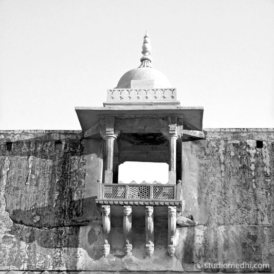 Rajasthan - Amer Fort or Amber Fort is a fort located in Amer, Rajasthan, India. Rajasthan (_MG_4456 Rajasthan) Inside structure at Amer Fort or Amber Fort is a fort located in Amer, Rajasthan, India. This Fine Art Photograph is printed on Canvas.
