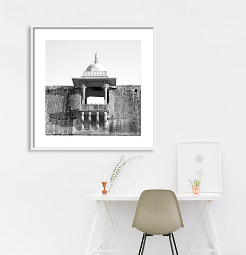 Rajasthan - Amer Fort or Amber Fort is a fort located in Amer, Rajasthan, India. Rajasthan (_MG_4456 Rajasthan) Inside structure at Amer Fort or Amber Fort is a fort located in Amer, Rajasthan, India. This Fine Art Photograph is printed on Canvas.