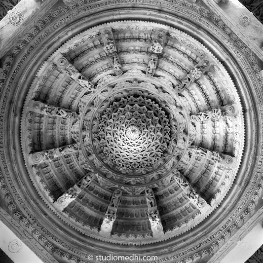 Rajasthan - Ceiling carved in Marble at Dilwara Temple Rajasthan (_MG_5169 Rajasthan) This beautiful ceiling carved in marble at Delwara Temple, nestled in the Aravalli Range hills. This Fine Art Photograph is printed on Canvas.