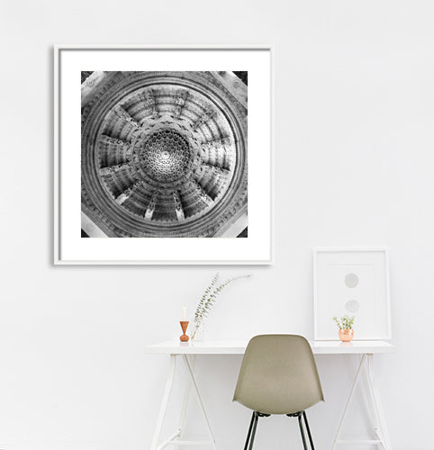 Rajasthan - Ceiling carved in Marble at Dilwara Temple Rajasthan (_MG_5169 Rajasthan) This beautiful ceiling carved in marble at Delwara Temple, nestled in the Aravalli Range hills. This Fine Art Photograph is printed on Canvas.