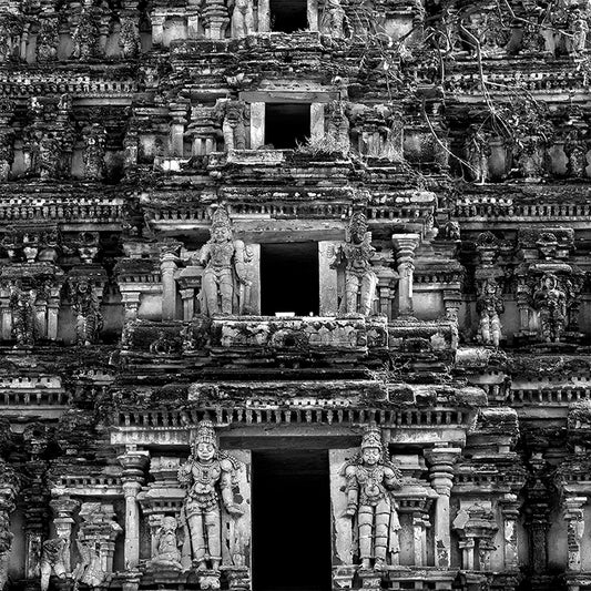 Gopuram at the temple entrance, Hampi. A World Heritage Site situated in Karnataka, India. Indian Heritage, Art and Culture. (_0176) This Fine Art Photograph is printed on Canvas.