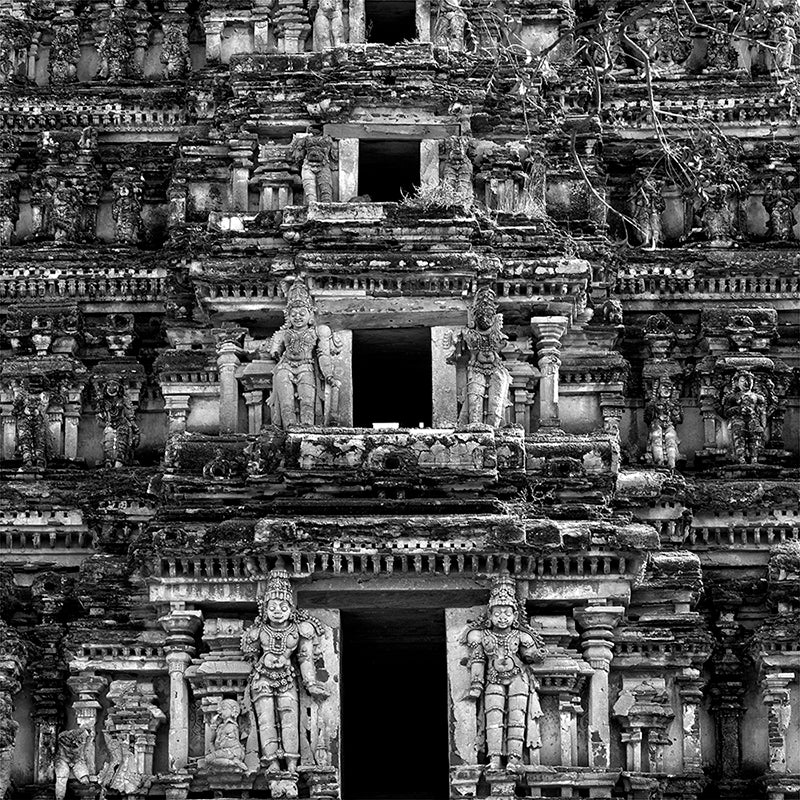 Gopuram at the temple entrance, Hampi. A World Heritage Site situated in Karnataka, India. Indian Heritage, Art and Culture. (_0176)  This Fine Art Photograph is printed on Canvas.