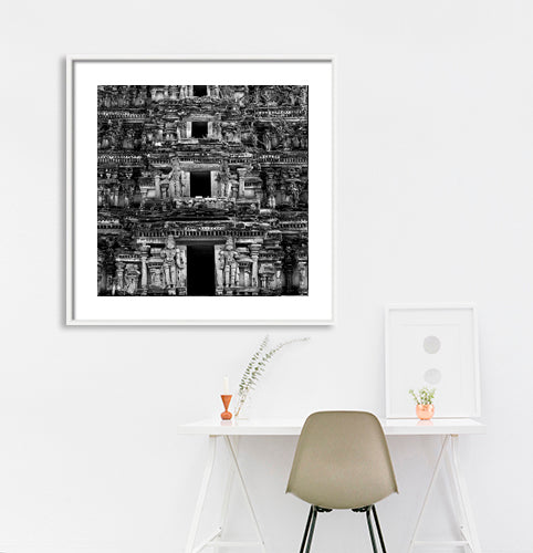 Gopuram at the temple entrance, Hampi. A World Heritage Site situated in Karnataka, India. Indian Heritage, Art and Culture. (_0176)  This Fine Art Photograph is printed on Canvas.