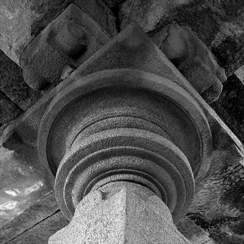 Pillar Carved Structure at Hemkuta Hills, Hampi. A World Heritage Site situated in Karnataka, India. Indian Heritage, Art and Culture. (_0337)  This Fine Art Photograph is printed on Canvas.