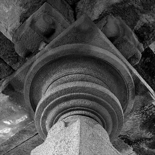 Pillar Carved Structure at Hemkuta Hills, Hampi. A World Heritage Site situated in Karnataka, India. Indian Heritage, Art and Culture. (_0337)  This Fine Art Photograph is printed on Canvas.