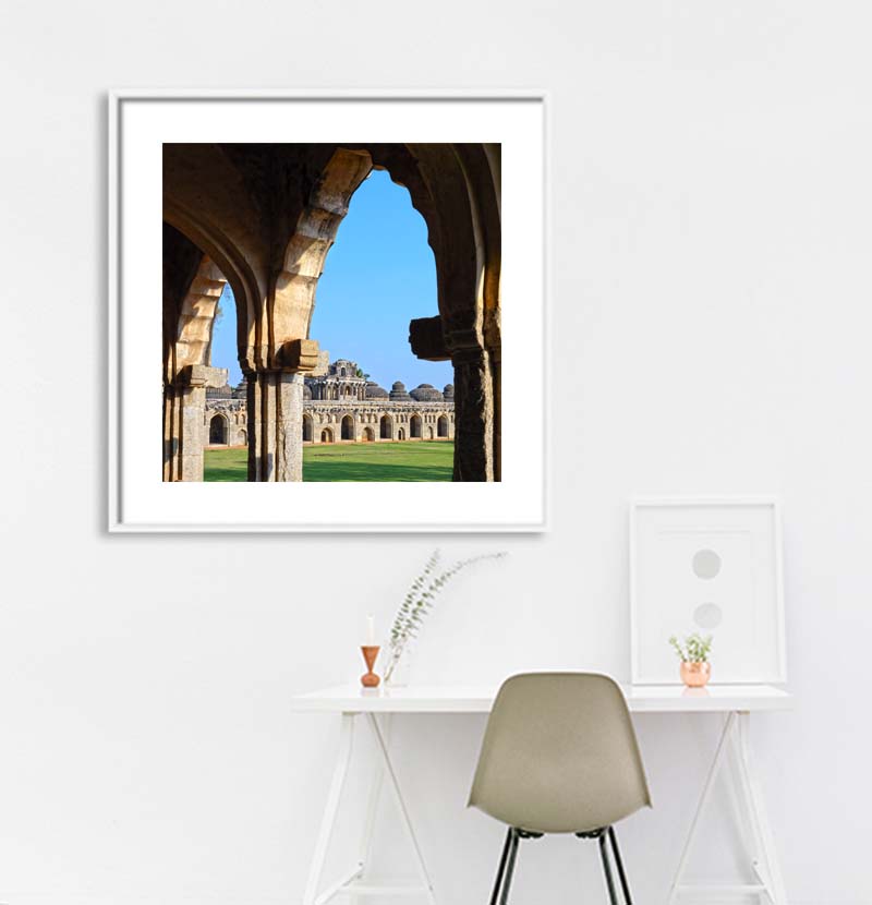 Hampi - Elephant Stable. 13th Century (with Frame)