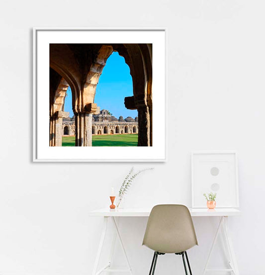 Hampi - Elephant Stable. 13th Century (with Frame)
