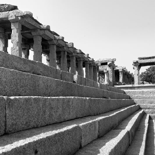 Hampi - Pushkarani Steps. 13th Century (with Frame)