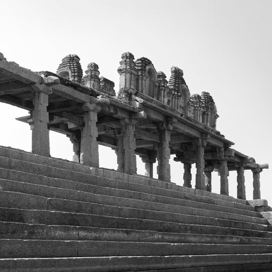 Hampi - Pushkarani Steps. 13th Century (with Frame)