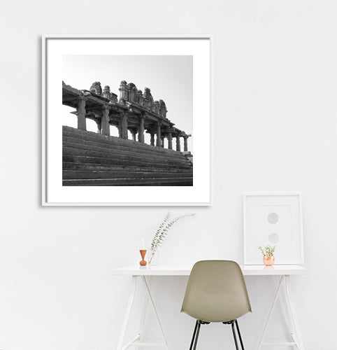 Hampi - Pushkarani Steps. 13th Century (with Frame)