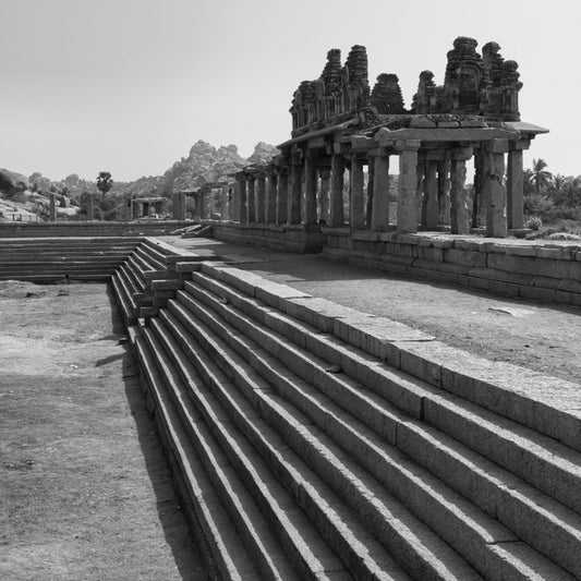 Hampi - Pushkarani Long Steps. 13th Century (with Frame)
