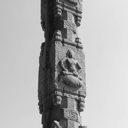 Hampi - Temple Pillar. 13th Century (with Frame)